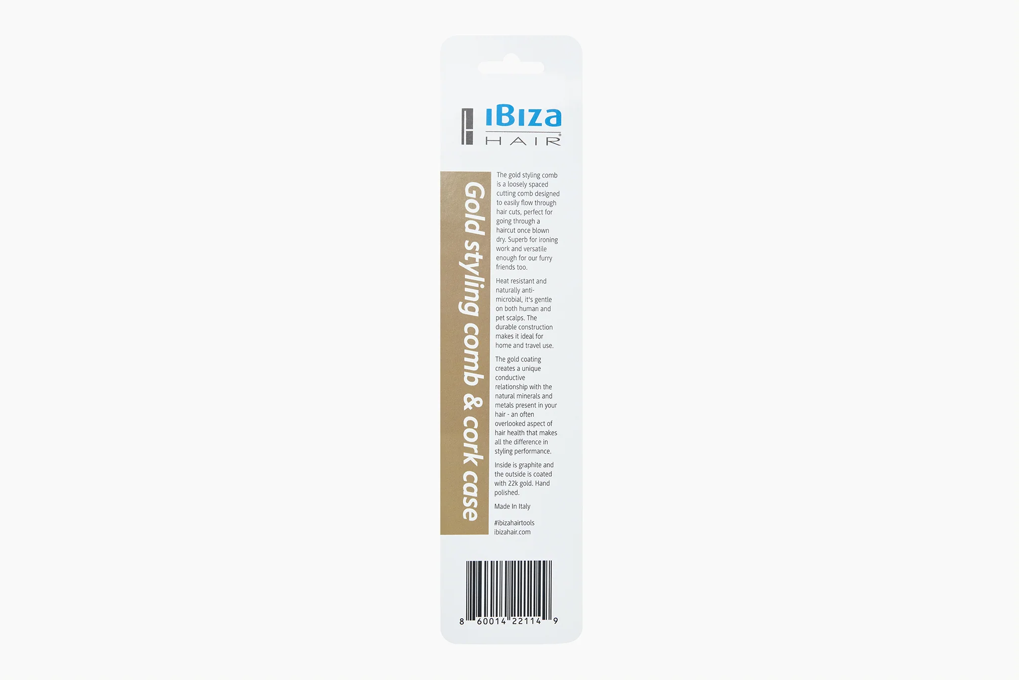 Gold styling comb with cork case - Image 4